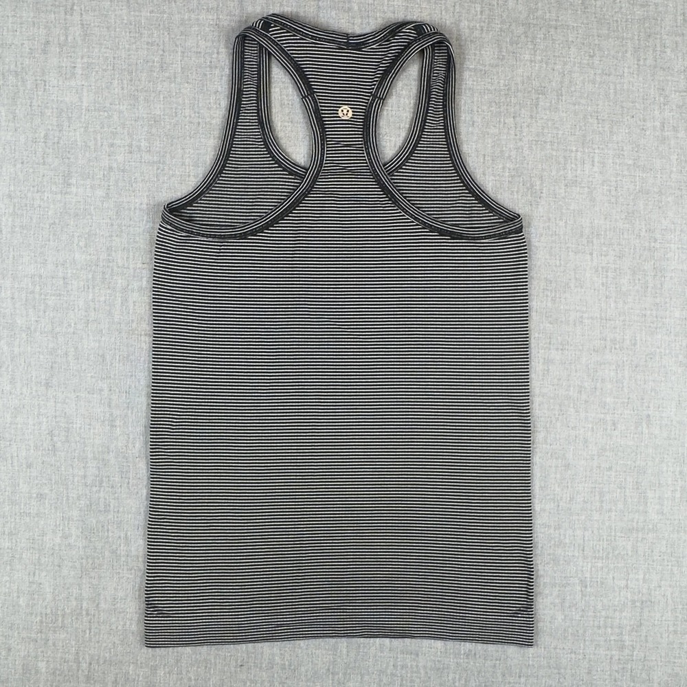 Lululemon Tank Top Womens 4 Stripe Sweat Life Run With Heart Racerback Athletic - Picture 4 of 9